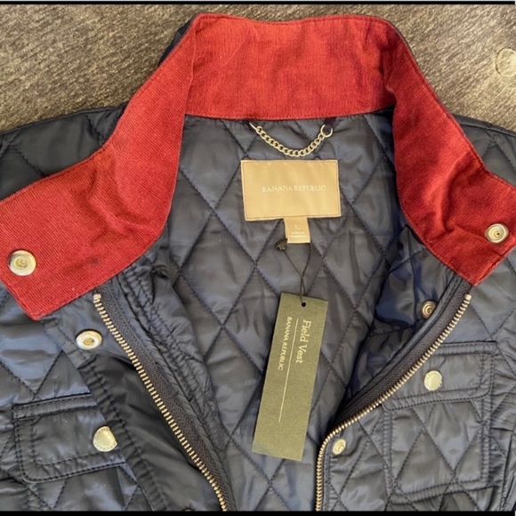 NWT Banana Republic quilted navy field vest - Picture 14 of 16